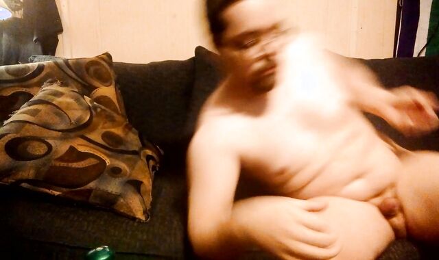 Solo fap off, Spunk on self upside down