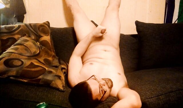 Solo fap off, Spunk on self upside down