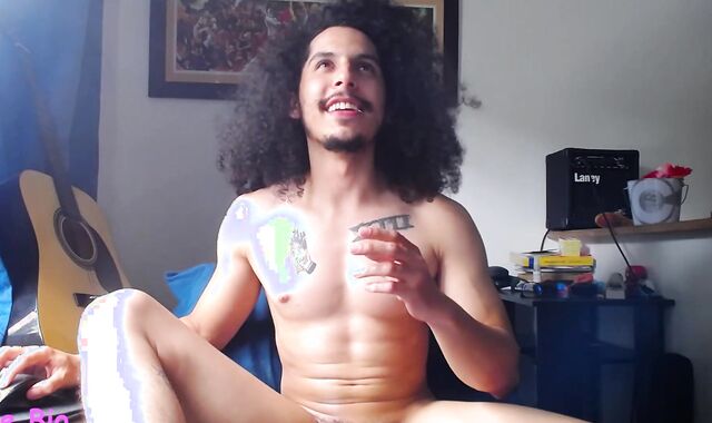 Spunking and gobbling it from a low angle