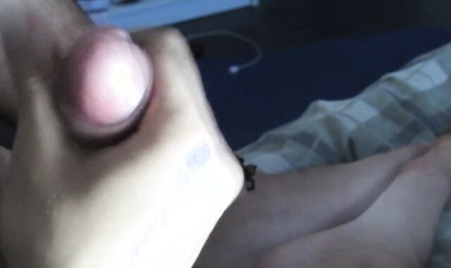 Boy jerks in the guest bedroom