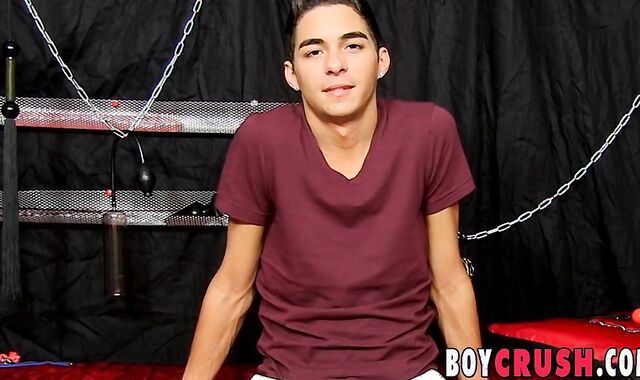 Pretty youthful Latino masturbates off and finishes off on his own face