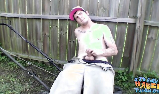 Outdoor draining session with nice man Lex Lane boink-stick