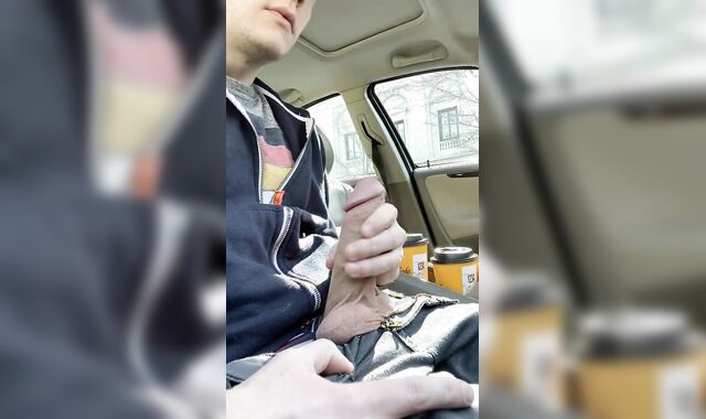 wank off parked in a engaged downtown area, very risky!