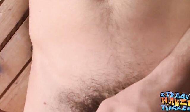 Homo-For-Pay first-ever-timer Dean Inja jacks his fur covered beef whistle and jizzes