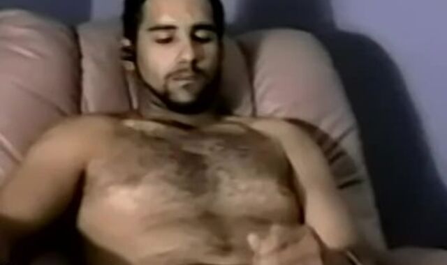 Inexperienced jock hitting off his phat pulsating wood for spunk blast