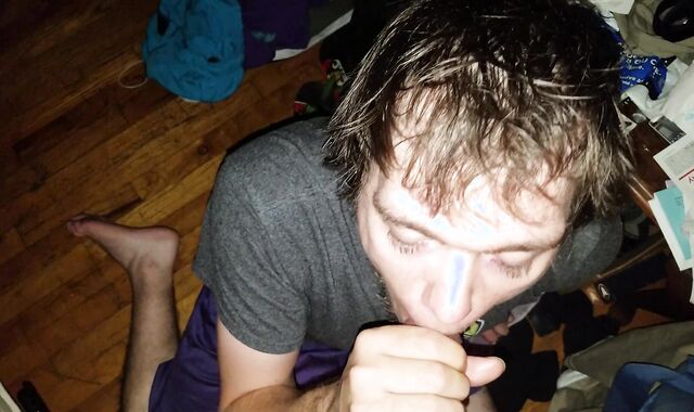 Drinking enormous dark-hued prick load