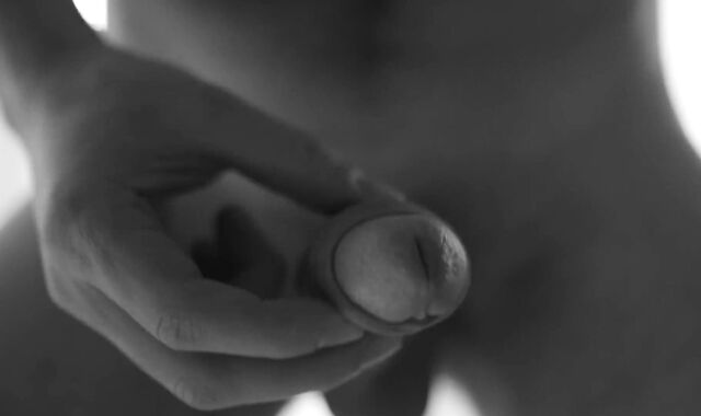 4K Dark-Hued & White fuckpole art. Jizm in slow motility. Huge white uncut rod.