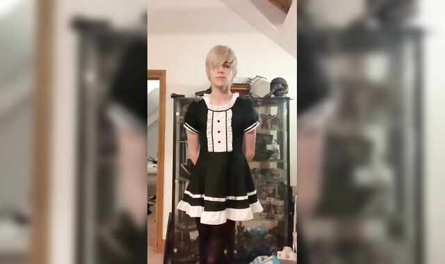 Pretty Teenager Maid Stud Masturbates off and Ends Off in Panties