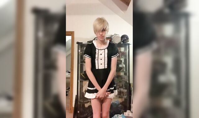 Pretty Teenager Maid Stud Masturbates off and Ends Off in Panties