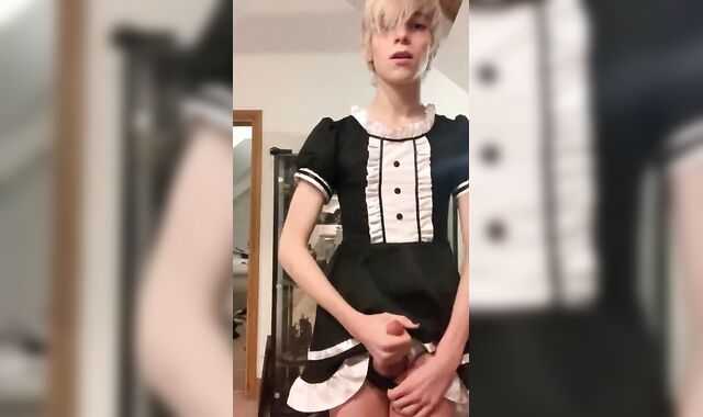 Pretty Teenager Maid Stud Masturbates off and Ends Off in Panties