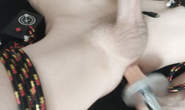 Femboy trussed up and bred until he completes off by pummel machine (lewdtari)