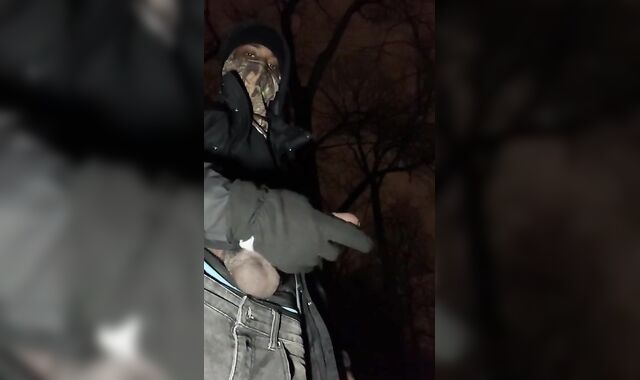 Sumptuous Phat Dark-Hued Pink Cigar Cumming & Urinating In The Woods