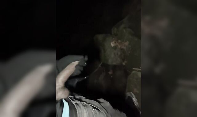 Sumptuous Phat Dark-Hued Pink Cigar Cumming & Urinating In The Woods