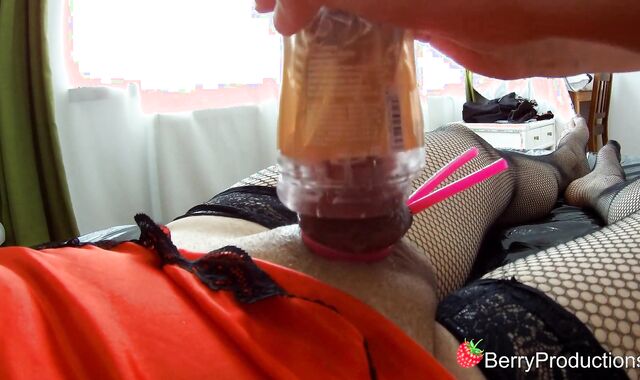 Stellar transgender couple bangs fleshlight HEFTY GEYSER POINT OF SIGHT