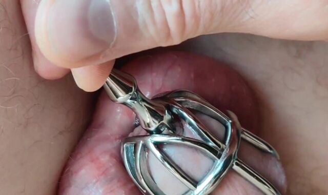 Innocence, urethral screw close up and slow movability jizm shot