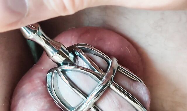 Innocence, urethral screw close up and slow movability jizm shot