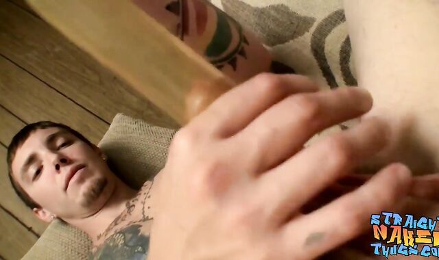 Inked straight thung Blinx uses schlong pump on rock-firm salami