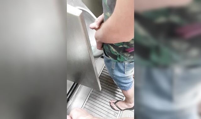 public rest room jerk and jerk with a super-hot man! yam-sized shaft!