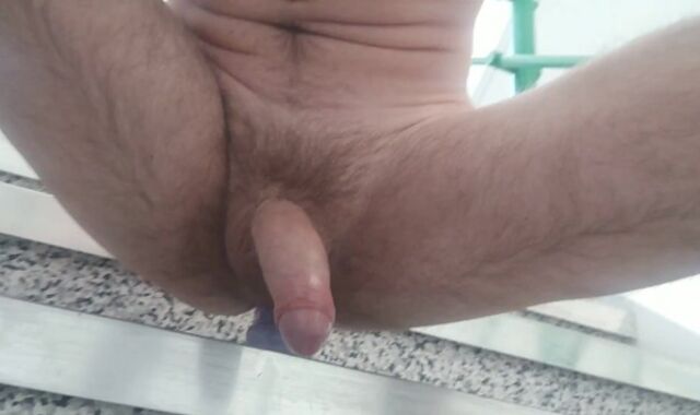 BITCH RIDES IN PUBLIC STAIRWELL AND CONCLUDES OFF ON HIS POKE STICK