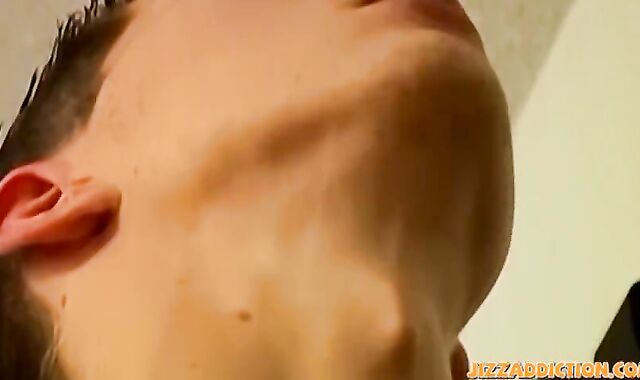 Naughty twinks have gonzo pound train 3way after deep throat jobs