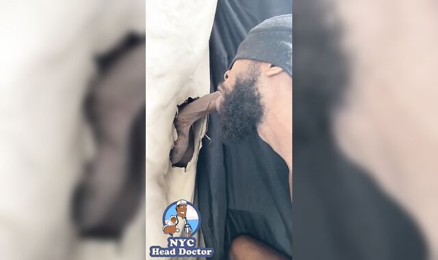 NYC Gloryhole fellate 5 gargling uncut HUMUNGOUS DARK-HUED MAN SAUSAGE