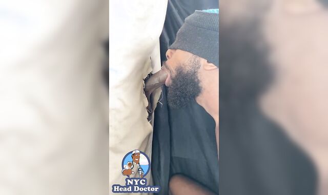 NYC Gloryhole fellate 5 gargling uncut HUMUNGOUS DARK-HUED MAN SAUSAGE