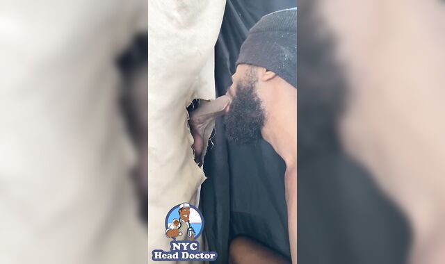 NYC Gloryhole fellate 5 gargling uncut HUMUNGOUS DARK-HUED MAN SAUSAGE