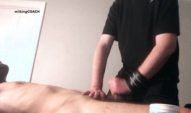 CØACH TEASING, EDGING AND MASTURBATING BOUND JOCK