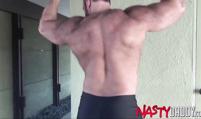 NASTYDADDY Giant Hairy Father Brad Kalvo Strokes Off Solo