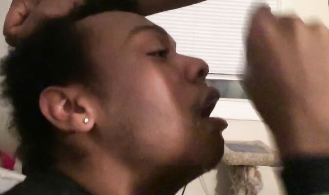 Youngster Gives GINORMOUS DARK-HUED DINKY Head Until Facial Cumshot Cum-Shot