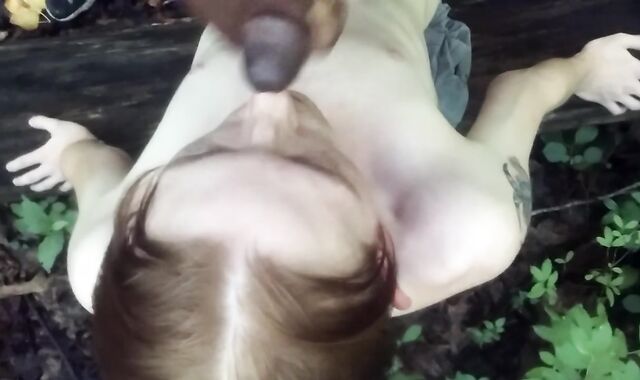 Homo Ginger Twunk Blows HUGE DARK-HUED SPUNK-PUMP at local park