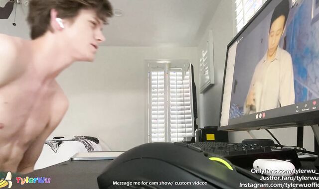 Youngster jerks off with Asian classmate on facetime (Tyler Wu & Shane Hall)