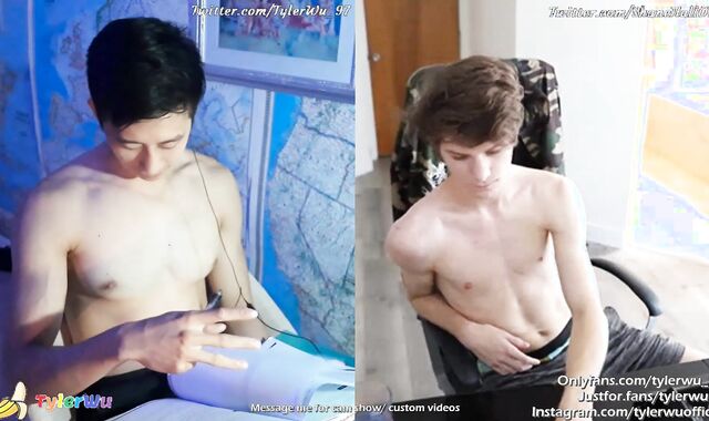 Youngster jerks off with Asian classmate on facetime (Tyler Wu & Shane Hall)