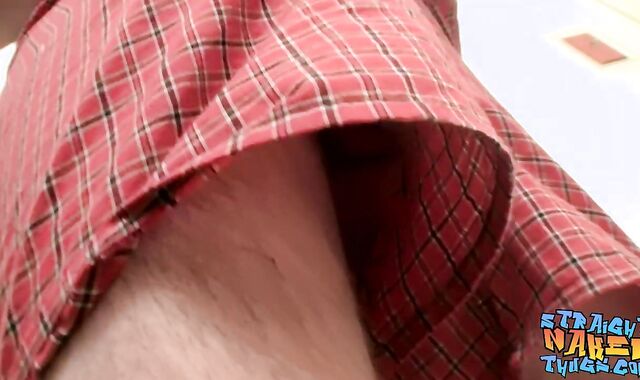 Queer stud loves masturbating his trouser snake in front of the mirror