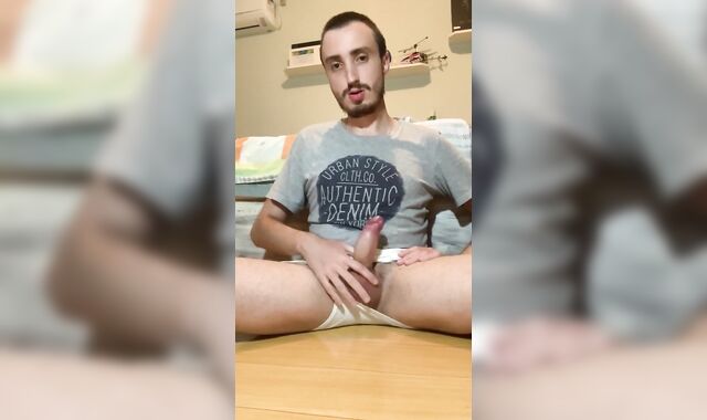 Horny latin teenage jacks off and ends with tons of jism