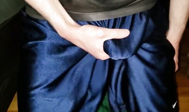 I spunk through my Nike basketball cut-offs