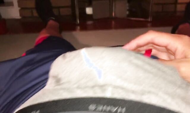 Pre Jizm stains on Gray Hanes Boxer Briefs