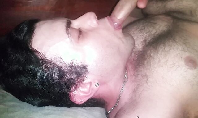 Self deep gargling half my penis and nut of babymakers with huge blast facial cumshot cum-shot cash-shot