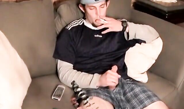 Solo youthful dude urinates in a glass before making his trouser snake jizm