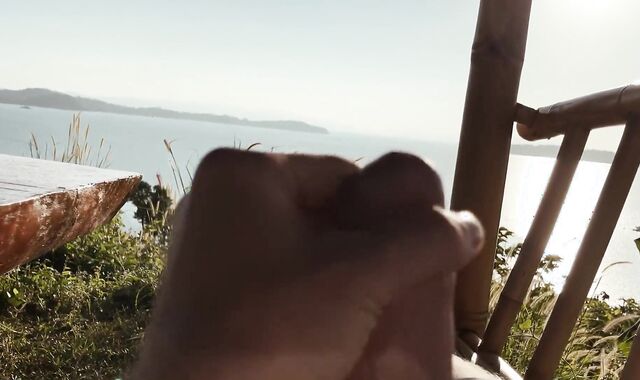 The dude faps a yam-sized magnificent spunk-pump in nature at dawn on a day off