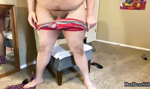 Youthful chub takes off alll clothes then shoots a load