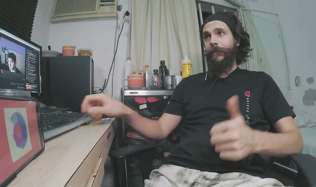 valium plays with his meaty cumbot and wool decorated bum