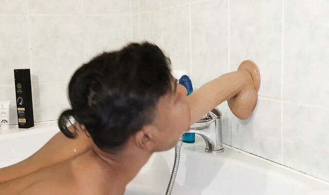 Tub with a monster boy shaft