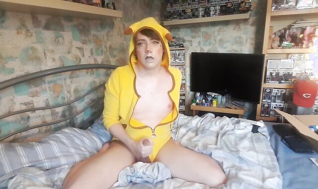 Femboy Pumps His Pika-Rosy Cigar