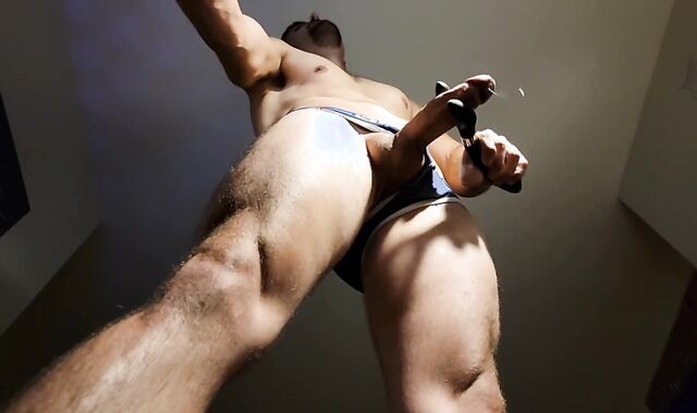 hitachi plaything causes yam-sized jism shots from folks man-meat