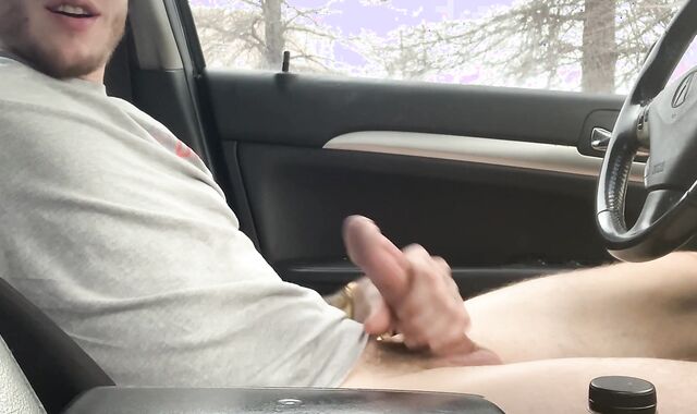 White boy blows a fountain yam-sized in car