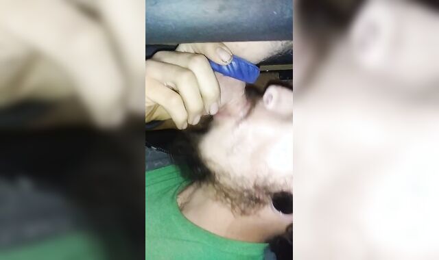 Me throating and guzzling at my fav gloryhole