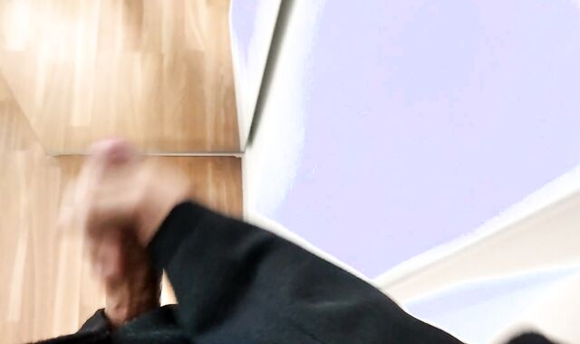 Classy Man Drains His Huge Meaty Shaft and Empties His Jizz In Front Of The Mirror