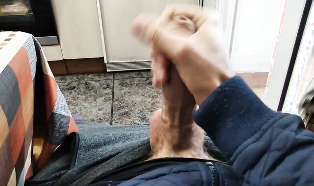 Big Flawless Penis,Pointed Veins,Stroking Off,Yelling And Nutting Observed by neighbors,do you spy me?