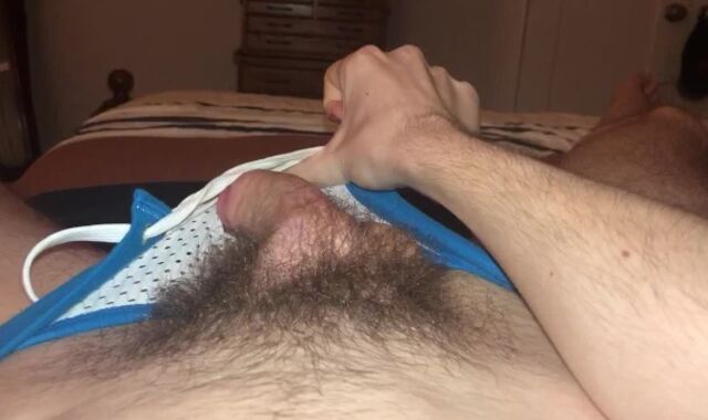 19 year senior Jesse Gold plays with his unshaved stud-meat and tears up a toy